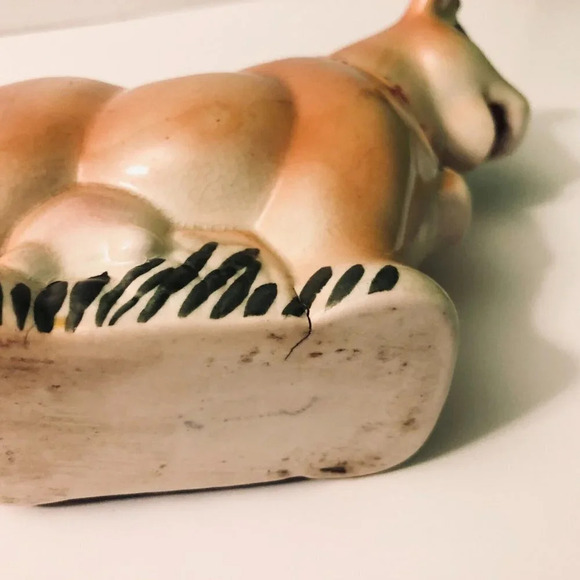 Vintage McMaster Pottery Cow Creamer Canada 7  Inch Long Flaws - Picture 16 of 16